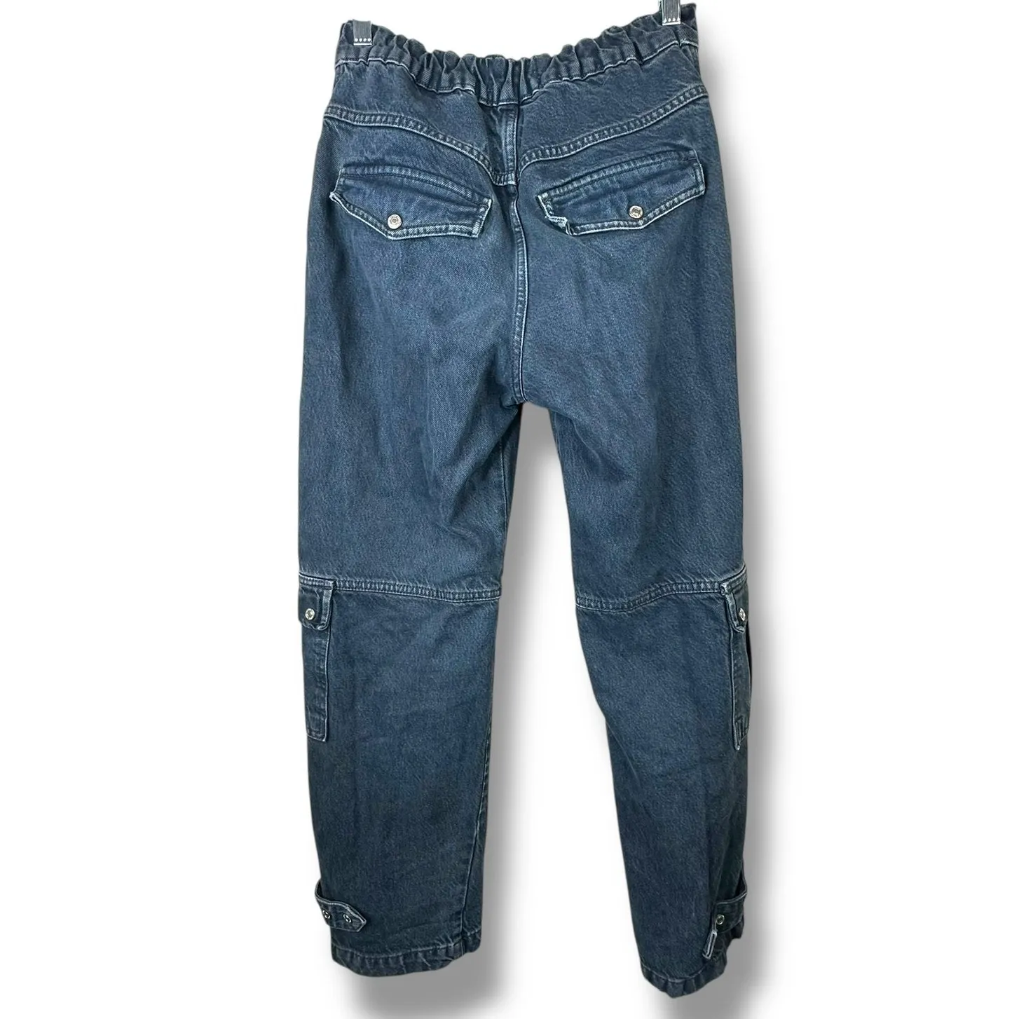 Free People We The Free Black Wash Marx Cargo Baggy Laid Back Pants Jeans - Image 11