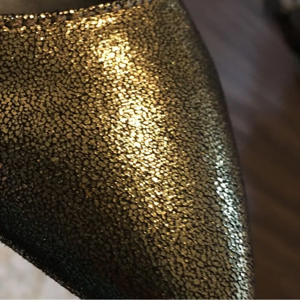 Lane Bryant Gold Shimmer Ankle bracelet heels - Image 9