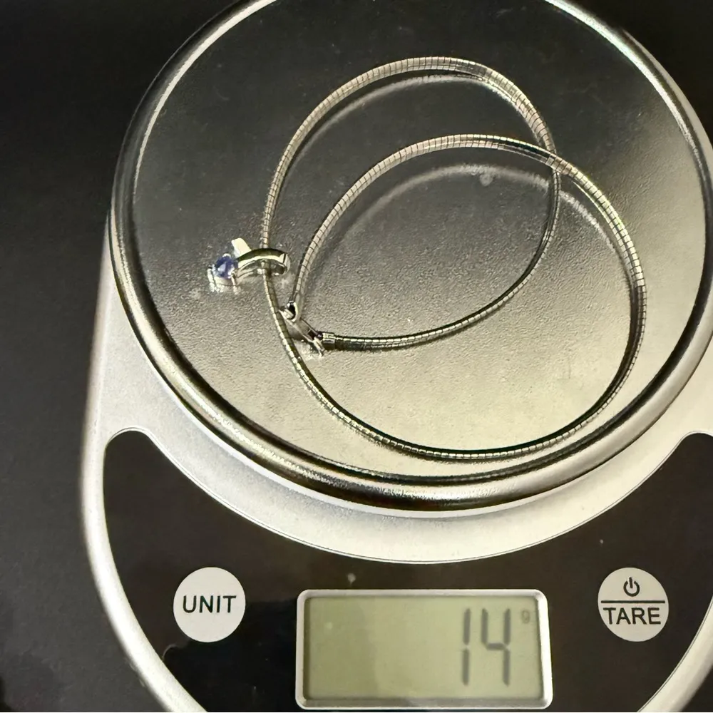 Diamonds International Safi Kilima Tanzanite Silver Omega 18” Chain Necklace 14g - Image 2