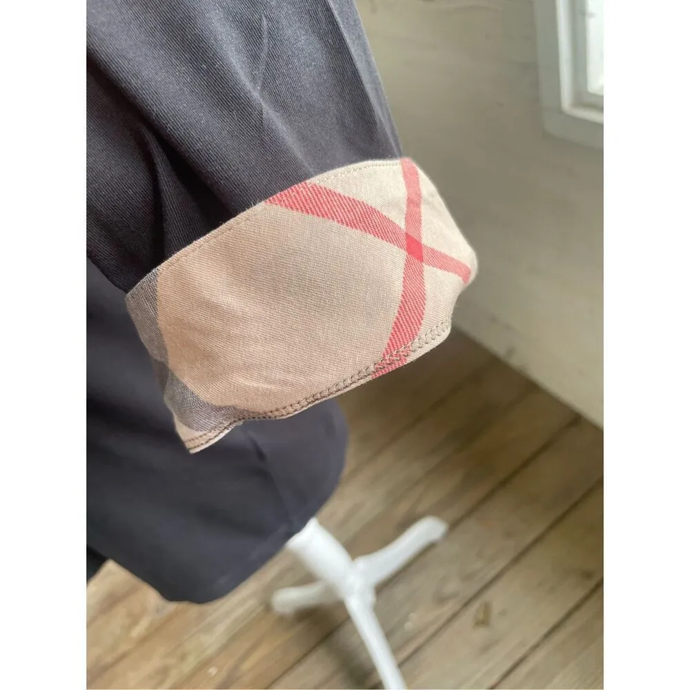 Burberry Brit Scoop Neck Jersey Tee Blouse Blavk Size L - Image 13