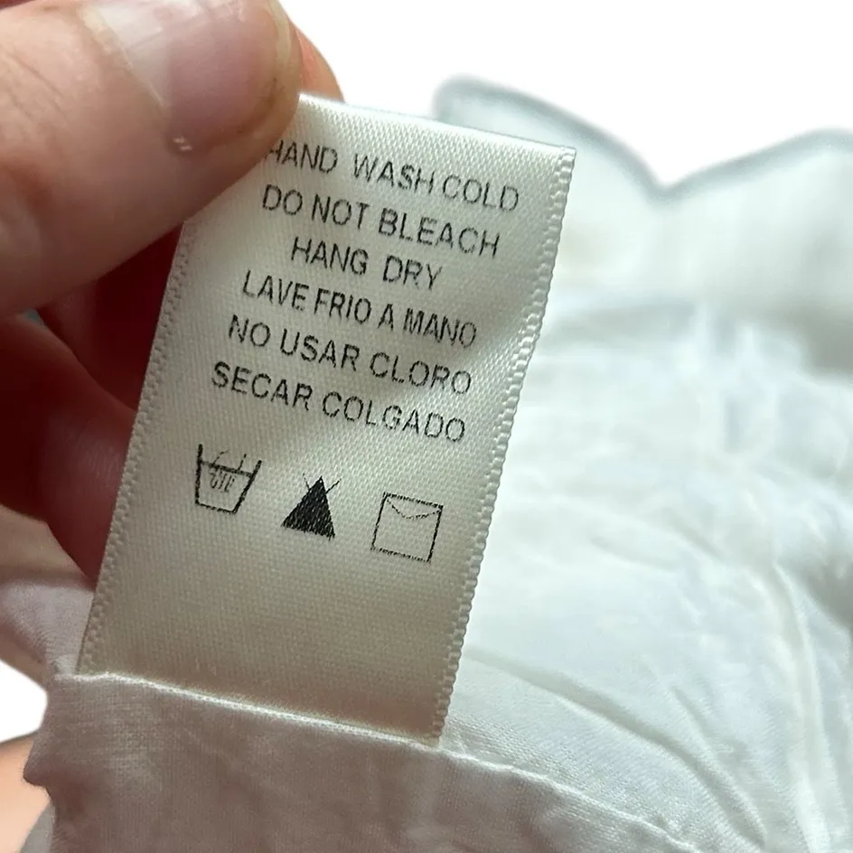 Crescent White Jacket with Black Detailing linen cropped size small - Image 7