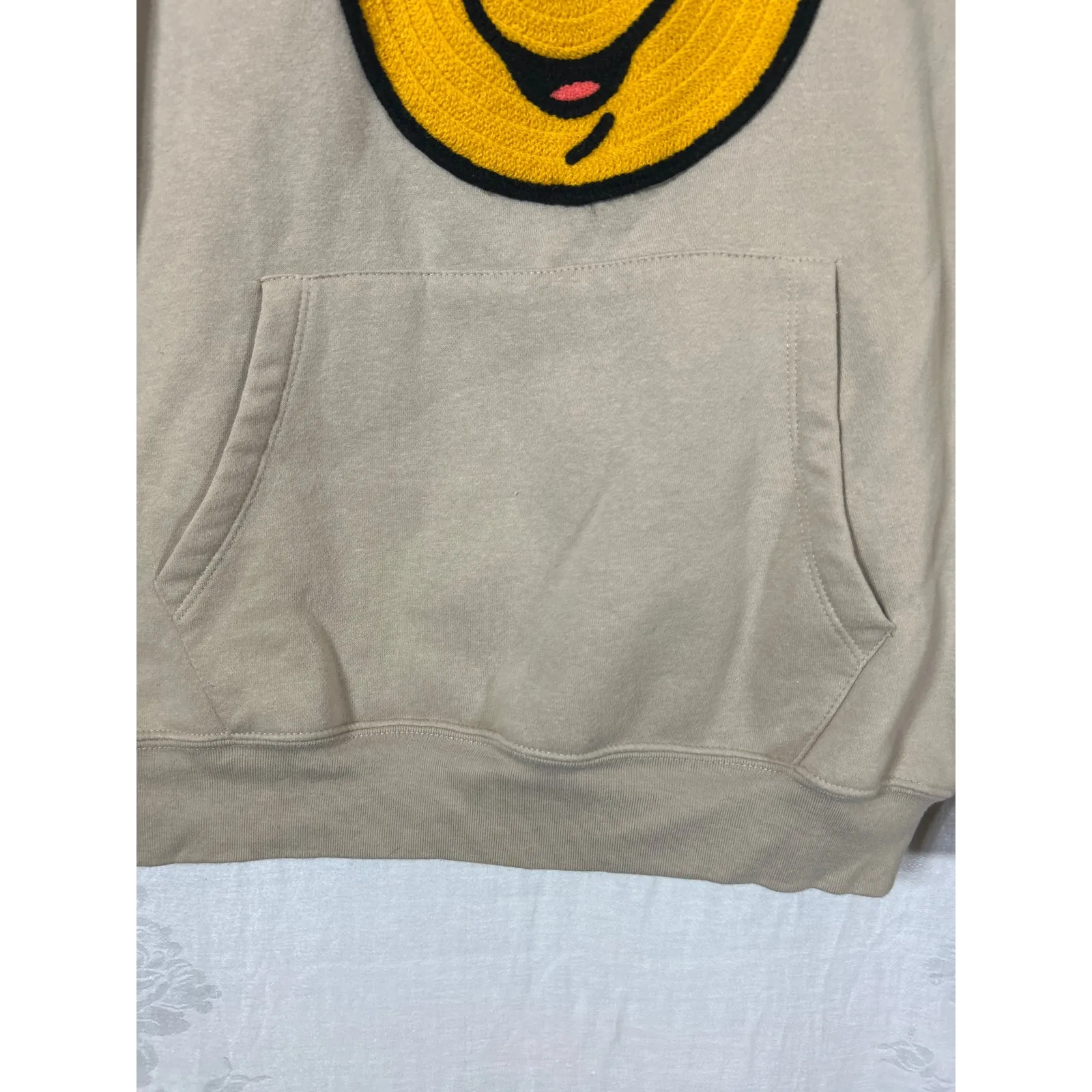 Disney Winnie the Pooh Hoodie Large Tan Embroidered Crochet Face - Image 3