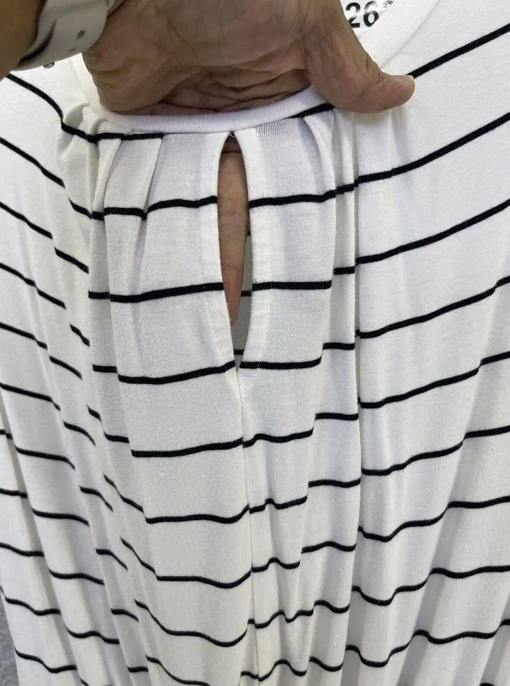 Banana Republic Women's Dress Dropped Waist Striped White Size XS Sleeveless - Image 6