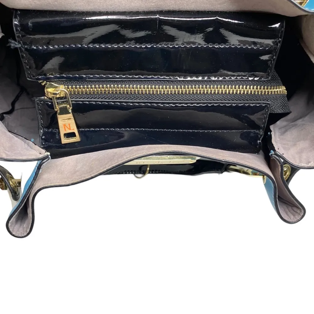 ᯾ Striped Patchwork 'Have Fun' Satchel Handbag Bag ᯾ Vegan Leather ᯾ - Image 12