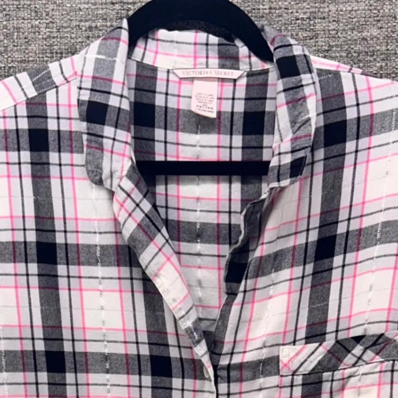 Victorias Secret Womens Pajama Set Size Large Flannel Plaid Cozy Soft‎ Sleepwear - Image 8