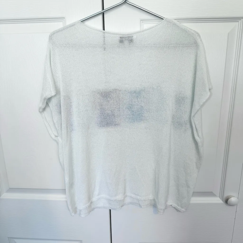 Gilli “SUMMER” White Lightweight Sweater Knit Top SMALL - Image 4