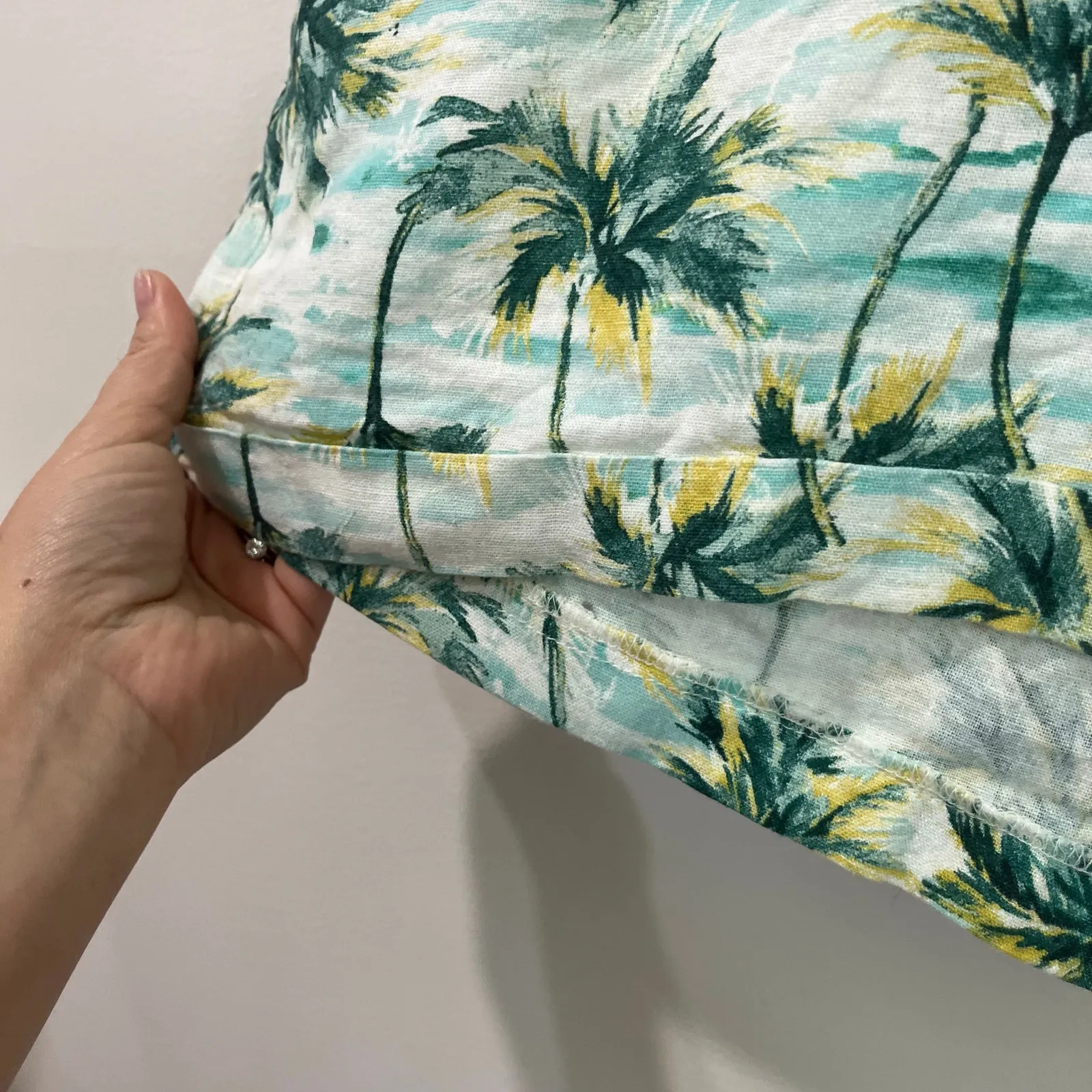 Old Navy Boyfriend Palm Print Linen Shirt & Shorts Set Women’s XL - Image 6