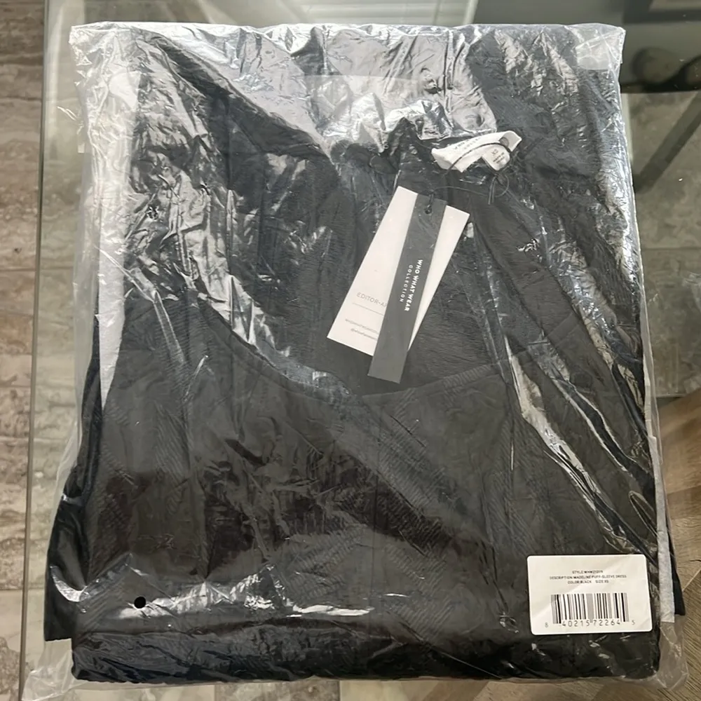 WhoWhatWear Madeline Puff-Sleeve Jacquard Silk Blend Dress, Size XS New w/Tag - Image 7