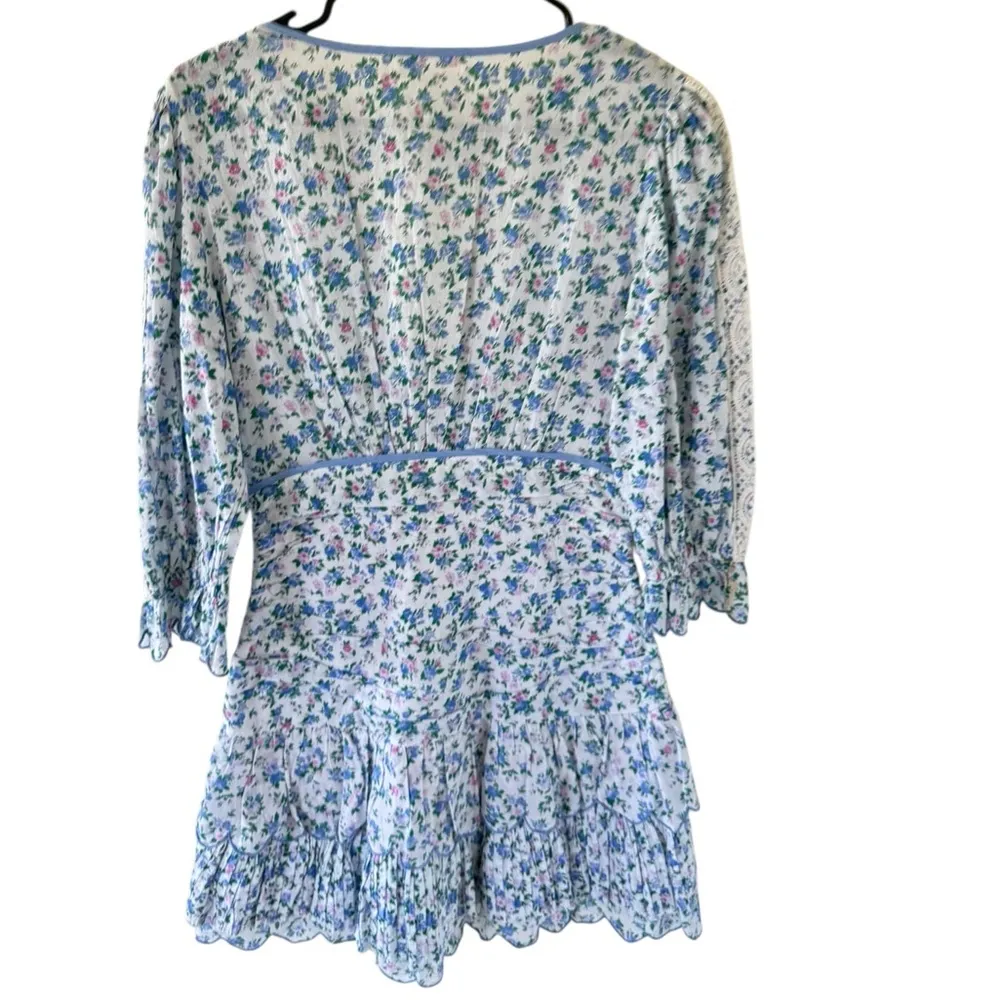 LoveShackFancy Marquise Mini Dress in Blue Jay Song - Image 9