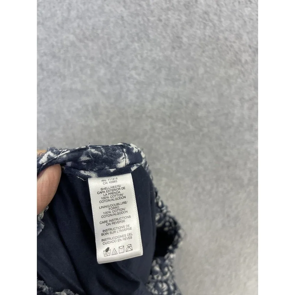 MK Michael Kors Women's Skirt Drawstring Blue White Tie Dye Batik Size 2 Petite - Image 4