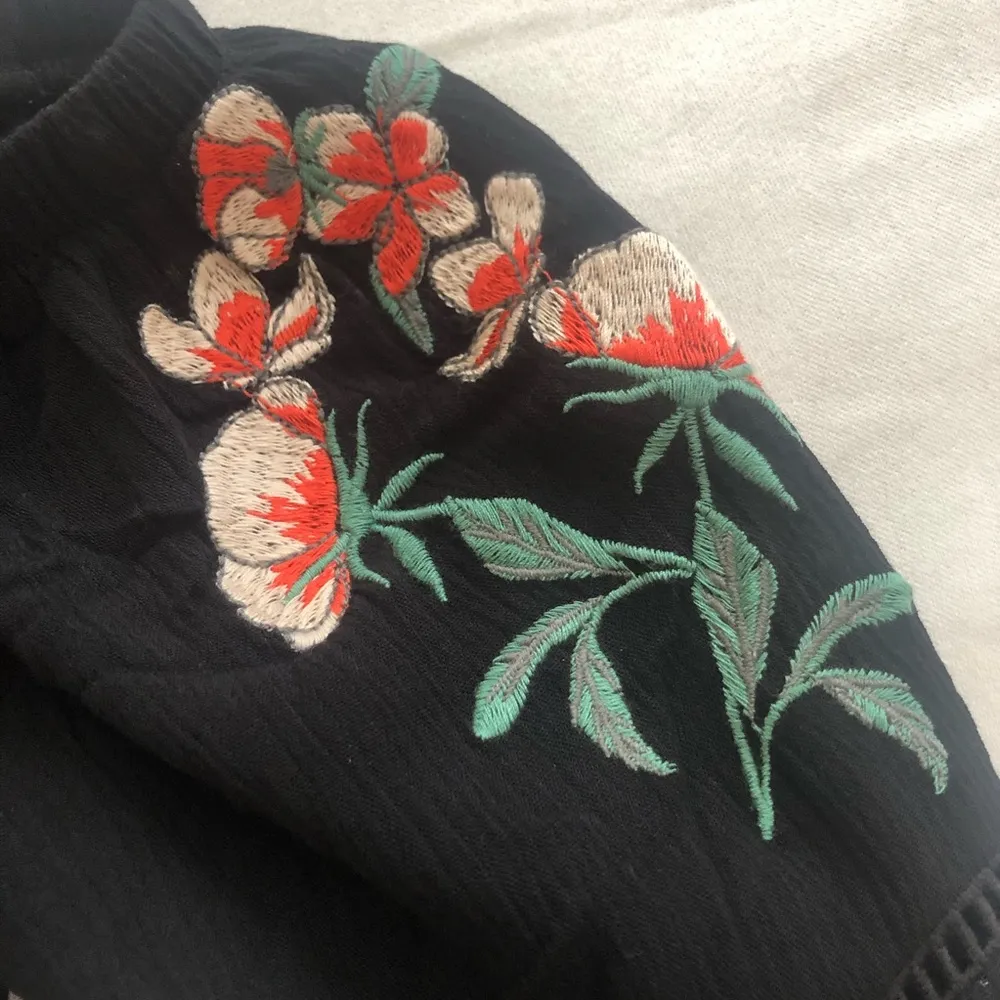 Love, Fire Off Shoulder Black Embroidered Romper M NWT - Image 10