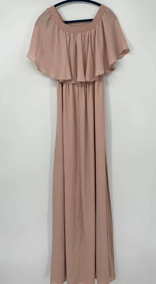 SHOW ME YOUR MUMU LINED DOUBLE SLIT VERSATILE RUFFLE TOP DRESS LARGE - Image 4