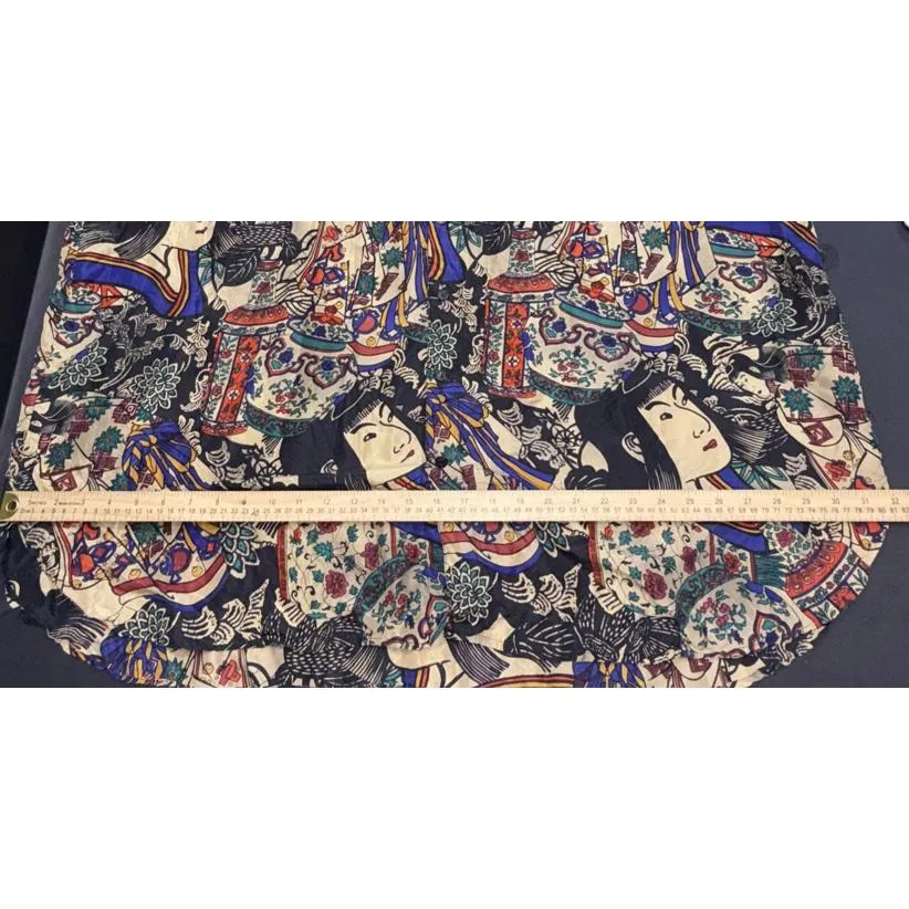 Silk Club Japanese Woodblock Art Floral Festival Asian Button Down Blouse 4XL Size undefined - Image 13