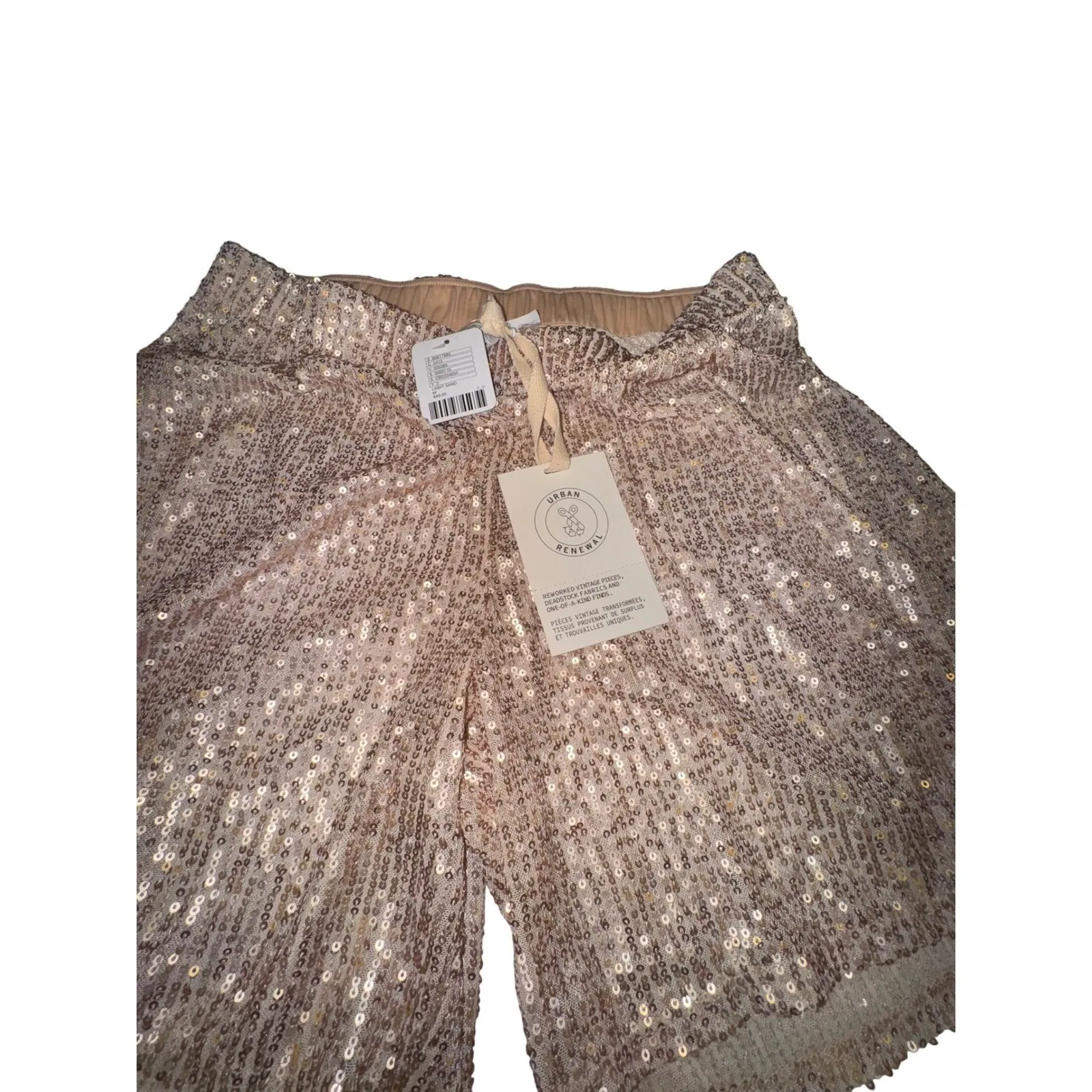 URBAN RENEWAL Sequin Shorts‎ Gold Metallic Sparkle Festival Party M M - Image 7