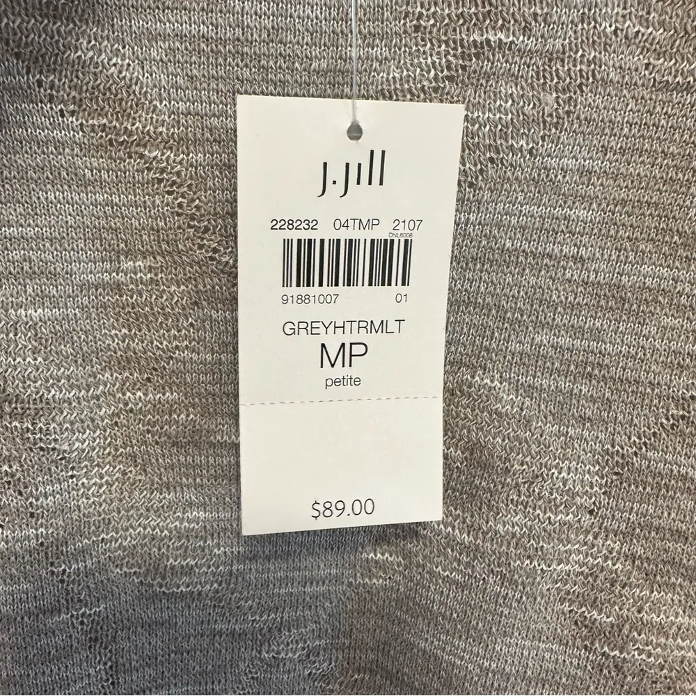 J.Jill Pure Jill Cardigan Sweater Women Medium Gray Cotton Blend 3/4 Sleeve Open Size undefined - Image 4