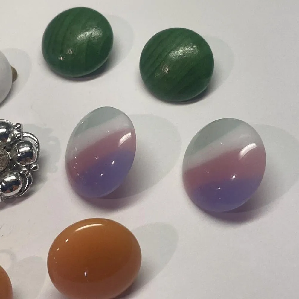 Lot Of 5 Vintage Costume Earrings Clip On Clip - Image 9