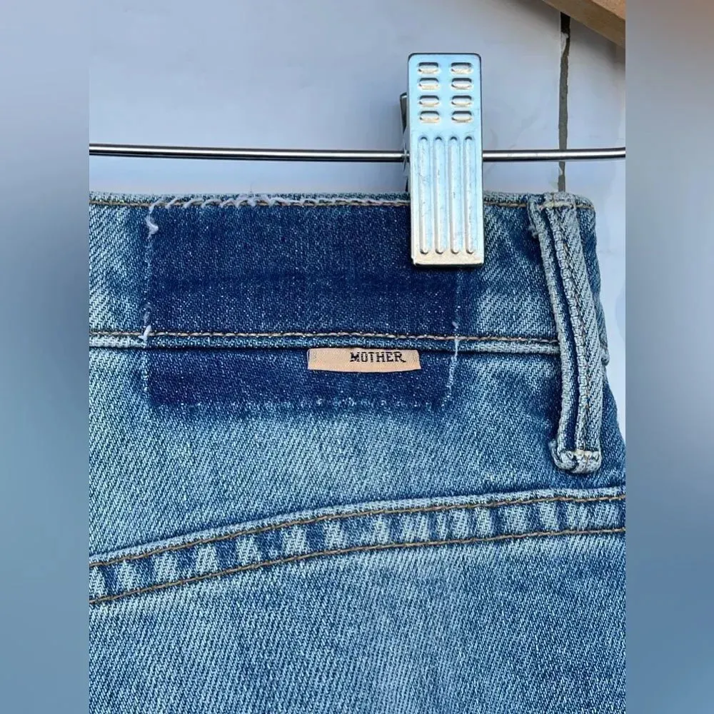 MOTHER SUPERIOR DENIM Insider crop step fray jeans in We Are Castaways blue 23 - Image 12