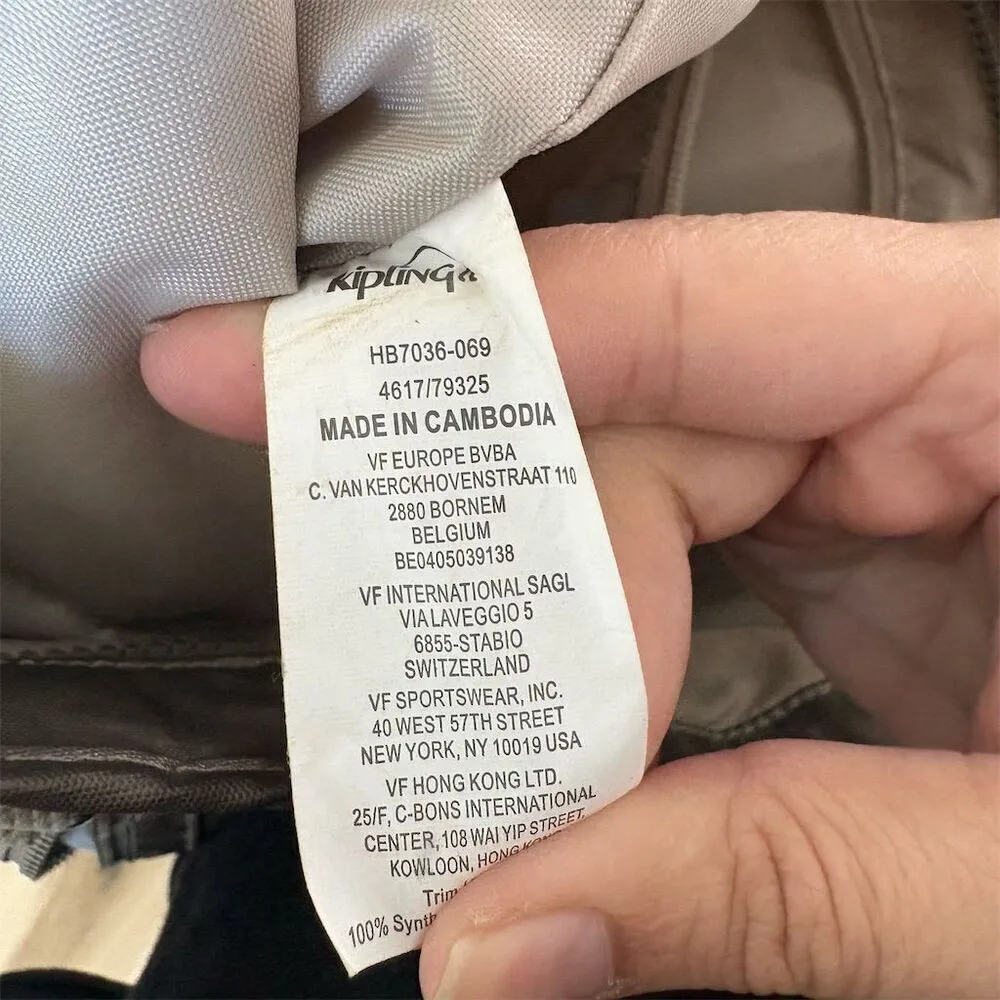 Kipling Angela Metallic Pewter Crossbody Handbag Adjustable Strap - Image 4