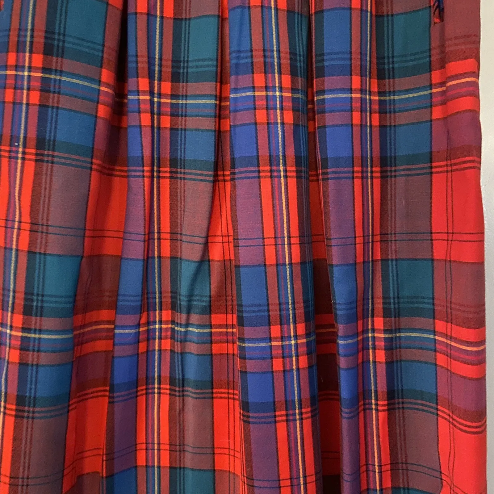 Vintage Pendleton Long maxi skirt tartan plaid Size 6 Red Blue - Image 2