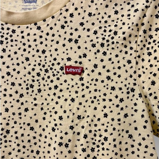 Levi's Yellow and Black Floral Women’s Tee - Image 3