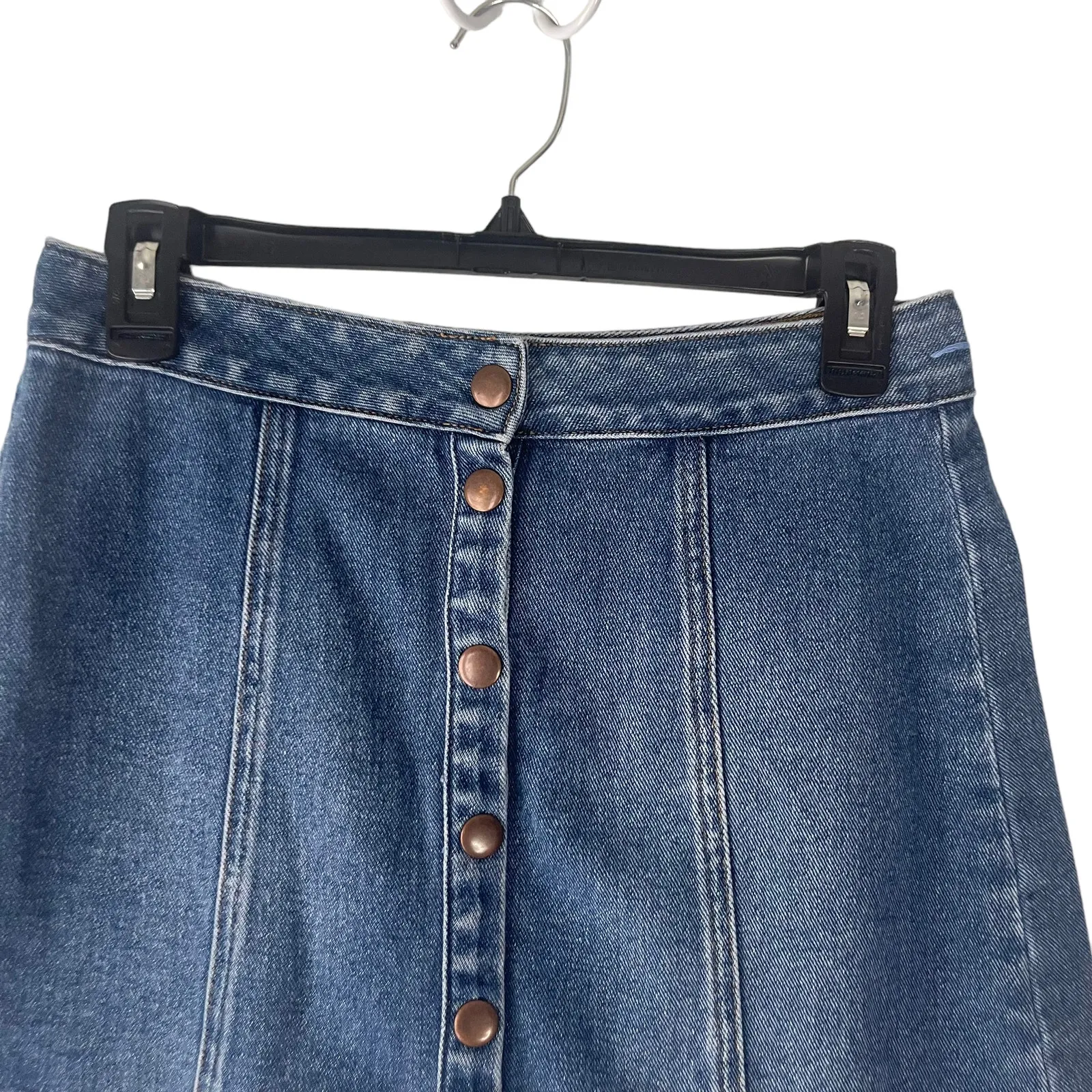 Bullhead Size‎ 27 Denim Button Mini Jean Skirt Going Out School Micro Mini Blue - Image 2