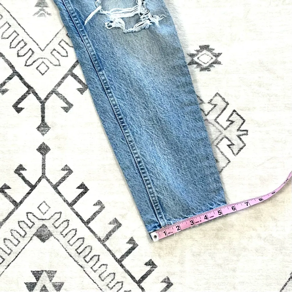 Zara High Rise Straight Leg Distressed Mom Jeans Size 2 - Image 8