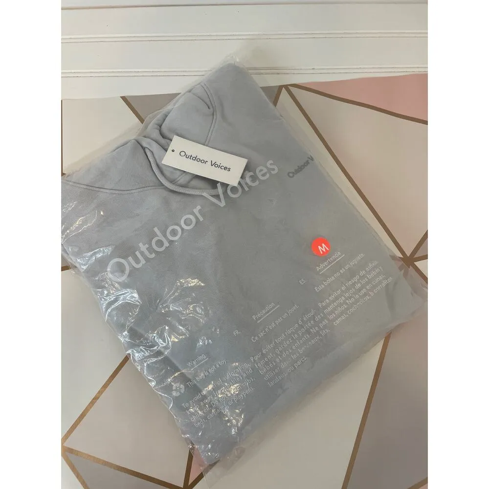 NWT Outdoor Voices Soft Cotton Oversized Hoodie Dove Bone Colorblocked Size M - Image 5