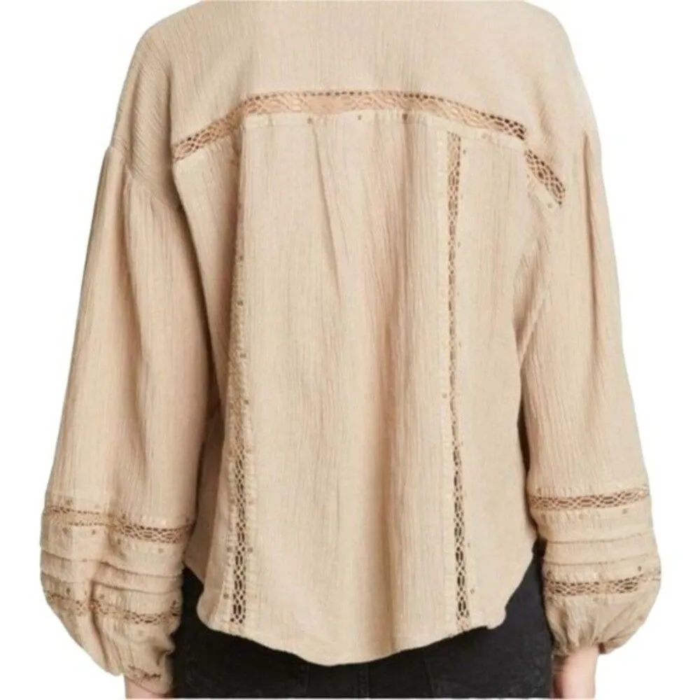 Free People Summer Stars Button Down Shirt Sz XS - Image 4