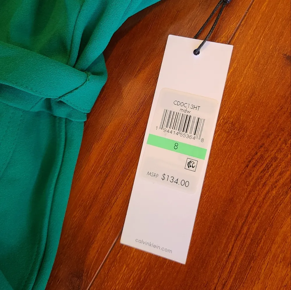 Calvin Klein Green High Low Dress Size 8 - Image 6