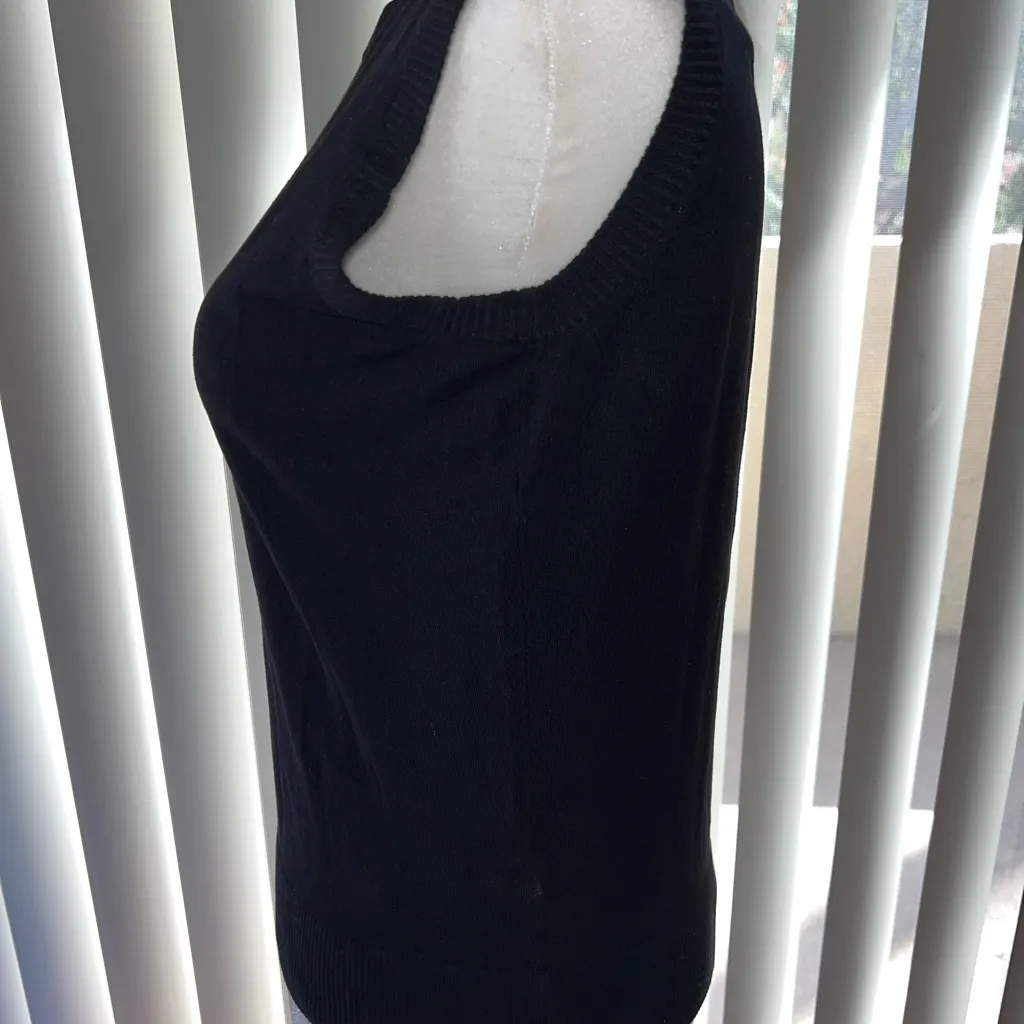 J.Crew Vintage Lightweight Slim Fit Black Sweater Vest Women’s Size M - Image 4