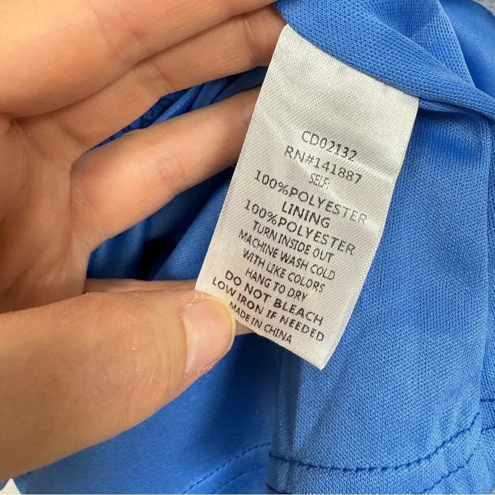 Tcec Blue Ditsy Floral Smocked Mini Dress Womens S Romantic Tiered Ruffled Girly - Image 4