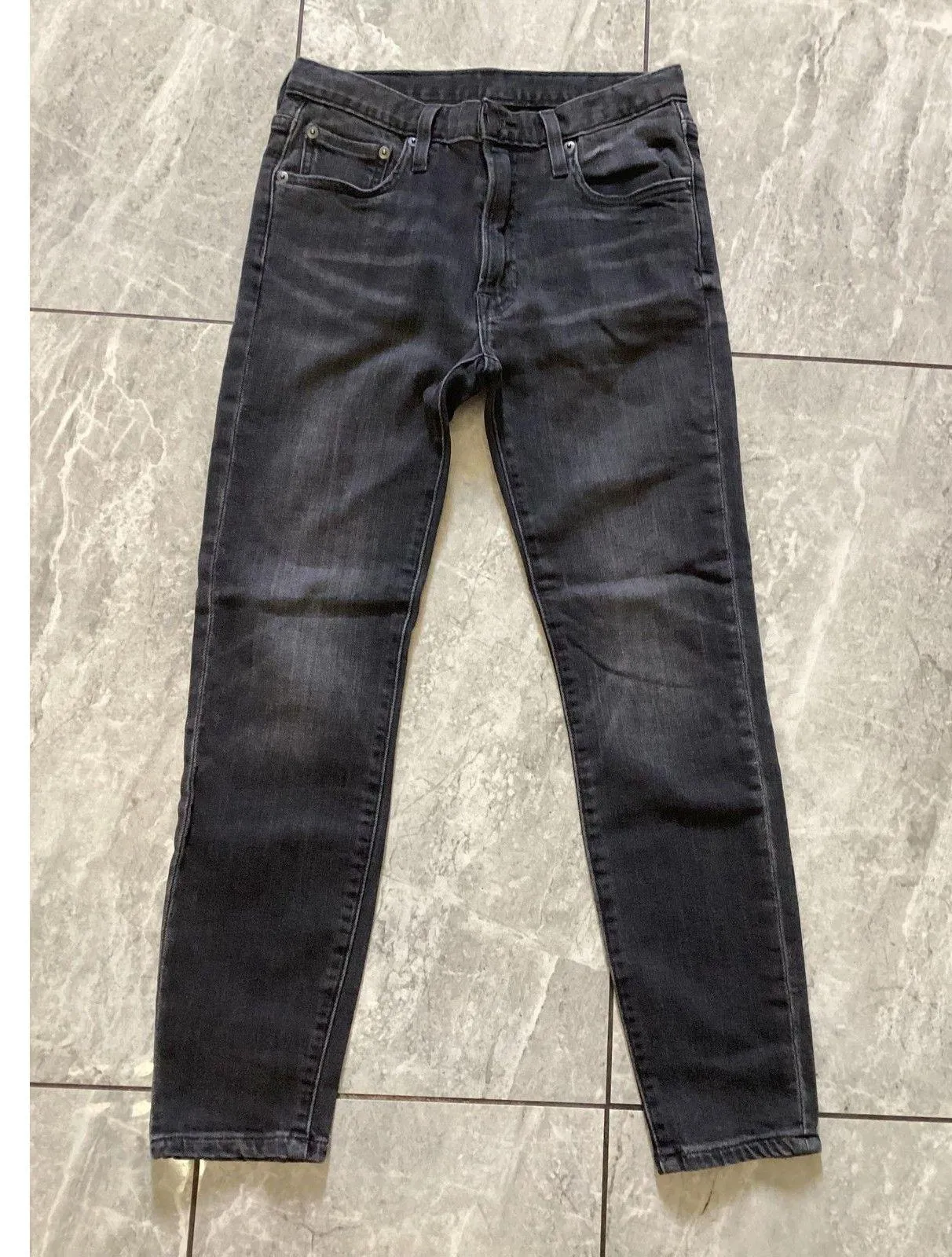 Frye Jeans Womens 27 Black Skinny Stretch Denim High Rise Ankle Distressed - Image 3