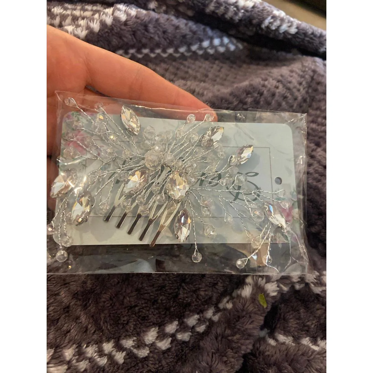 Bridal hair comb crystal party accessories hair Silver - Image 2