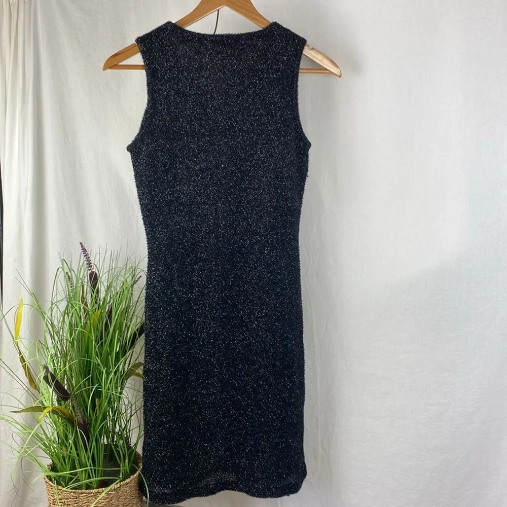 Hugo Boss Black Metallic Sleeveless Knee Length Evening Cocktail Dress S - Image 4