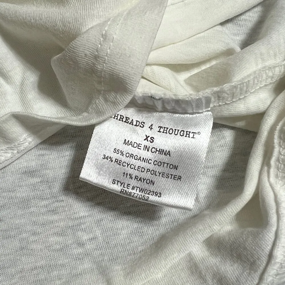 Threads 4 Thought T4T X-SMALL White Racerback High Round Neck Thin Strap Tank - Image 6