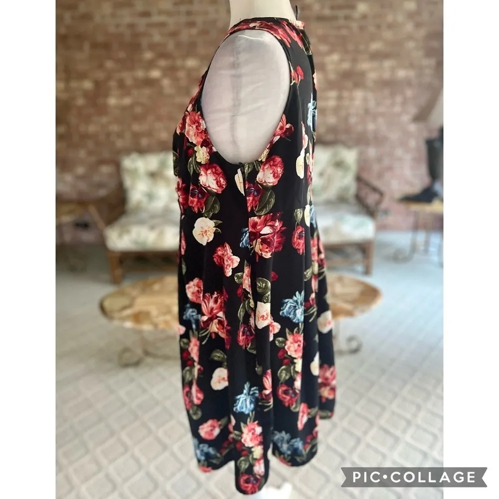 H&M Mama Dress Maternity Black Red Floral Mini M Garden Party Wedding Guest Chic - Image 9