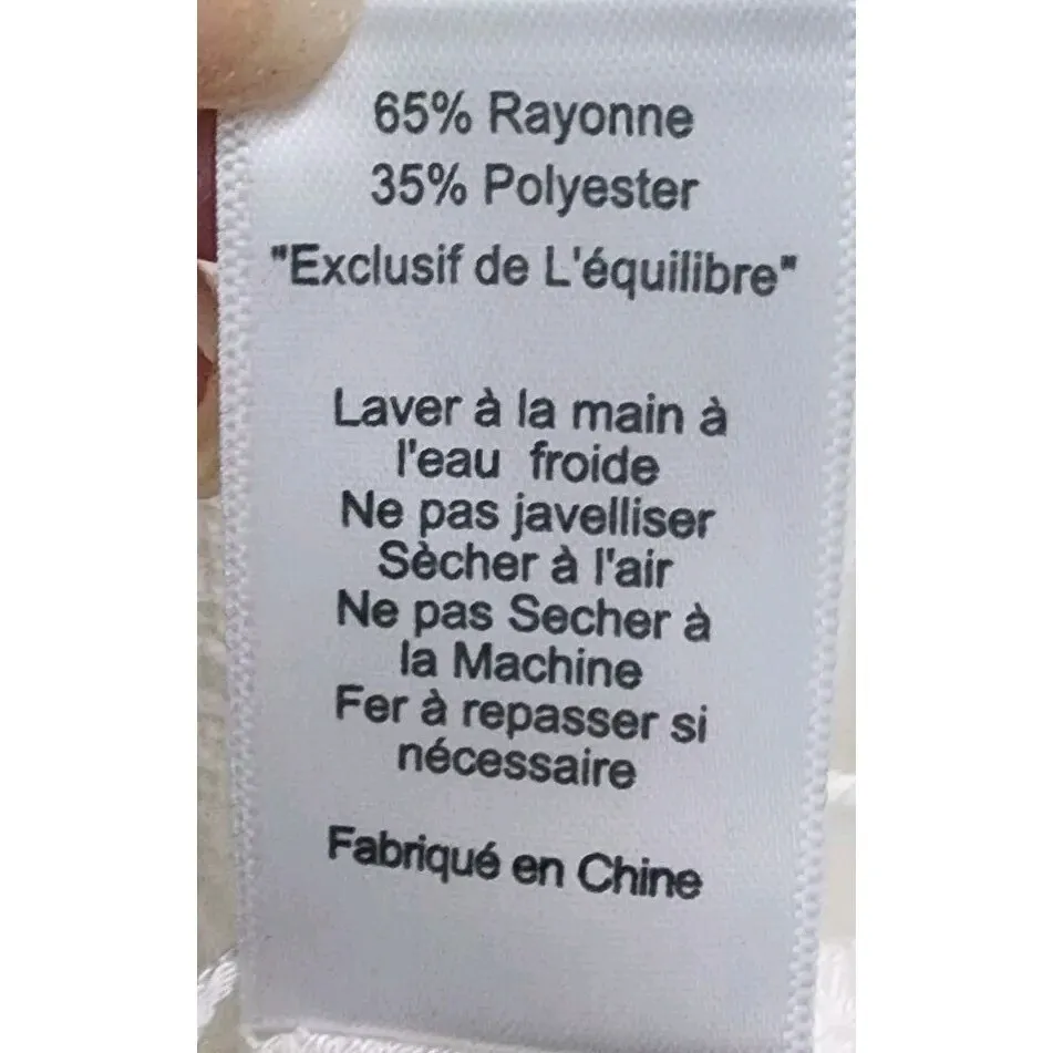 Lush White Wrap Blouse Lace Trim‎ Peplum Top Tie Waist 3/4 Sleeve - Image 4