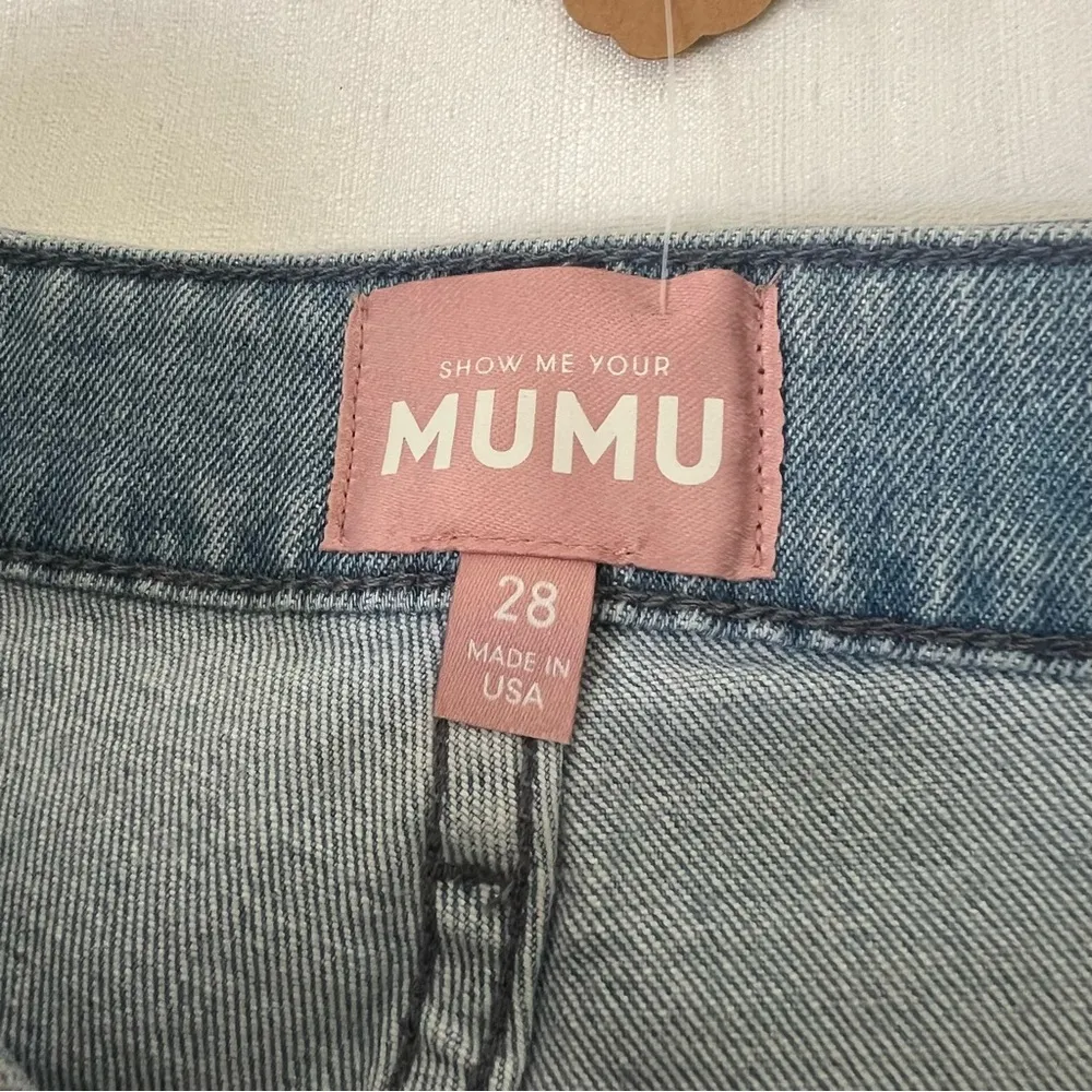 Show me your mumu distressed straight leg jeans size women’s 28 - Image 3