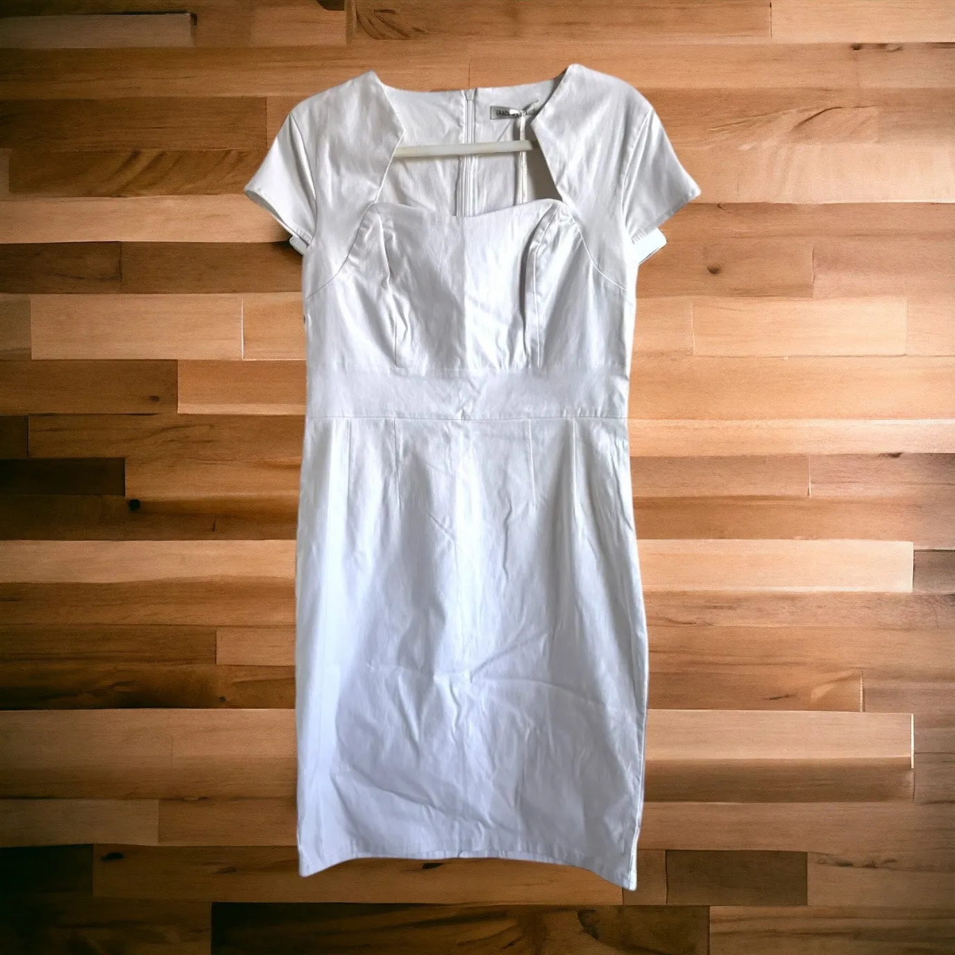 Grace Karin Womens Dress Sz XL Pencil Bodycon White Cap Sleeve‎ Dress 50s 60s - Image 2
