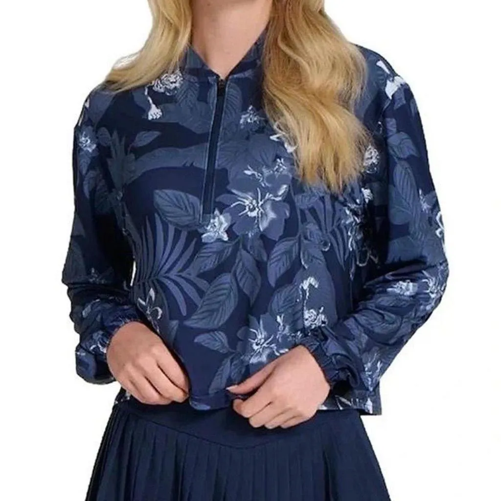 Bad Birdie Florida Pullover Long Sleeve Tiger Print Top – Women’s XS Blue - Image 3