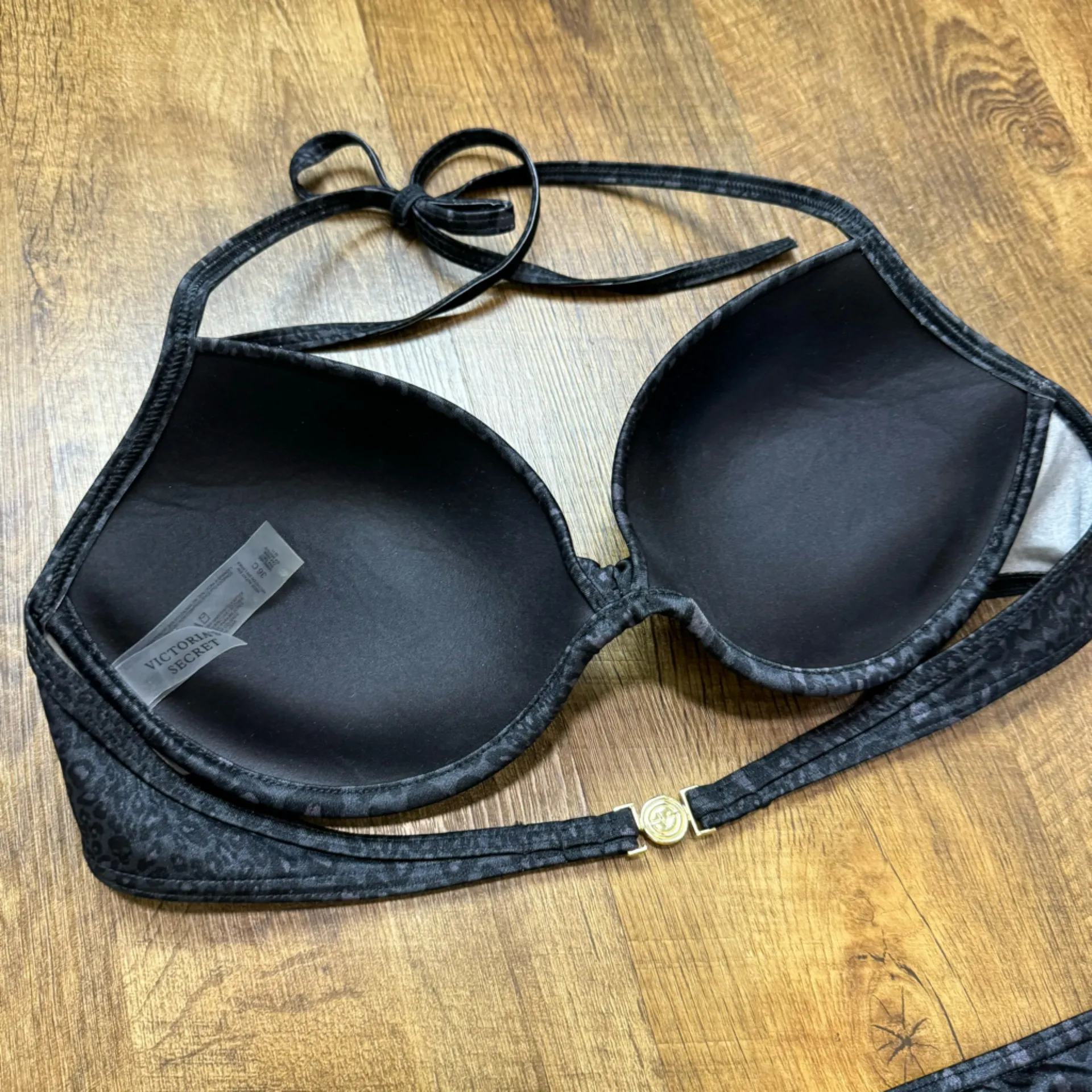 Victoria’s Secret Push Up Bikini Set Sz Medium Shimmer Leopard Animal Print - Image 14