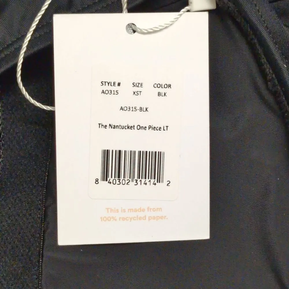 NWT Andie Black Nantucket One Shoulder One Piece Swimsuit Size XST - Image 8