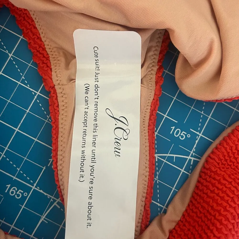 J. Crew Swim Scrunchie Hipster Bikini Bottoms Orange L Large New - Image 4