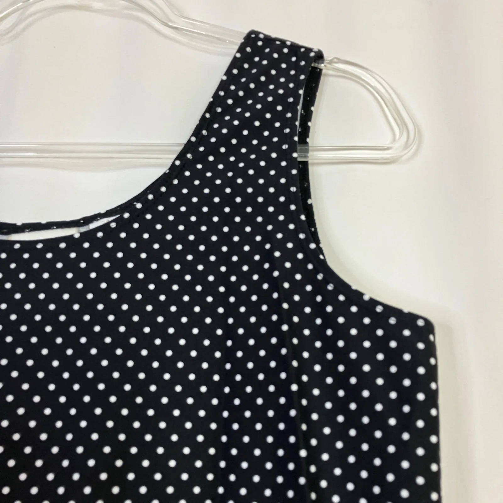 Chico's Womens Black Polka Dot Tank Top Nylon Spandex Chicos 2/ US Large - Image 2