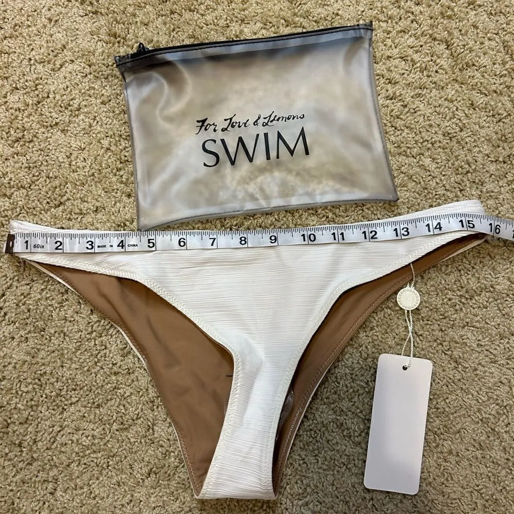 🆕 For‎ Love & Lemons swim cream bikini bottom size L BIN N - Image 6