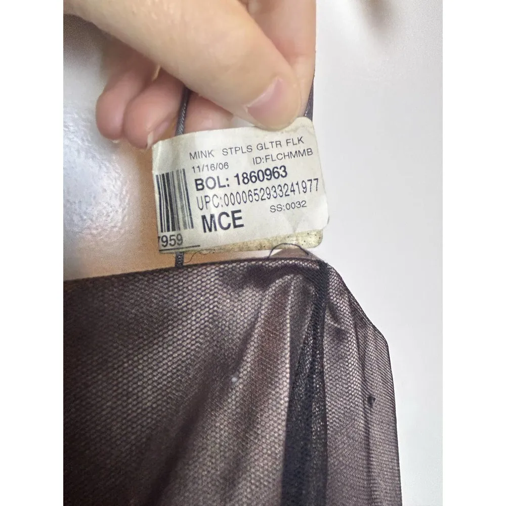 Adriana Papell Black Formal Dress Lace Glitter Size 12 Swiss Dots Strapless - Image 7