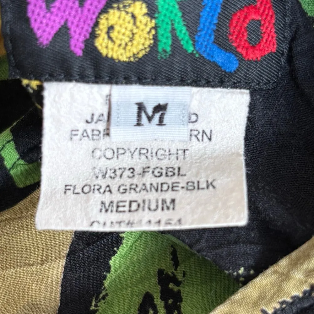 Vintage Jams World Flora Grande Floral Jumpsuit Cropped Black Made In Hawaii USA - Image 10