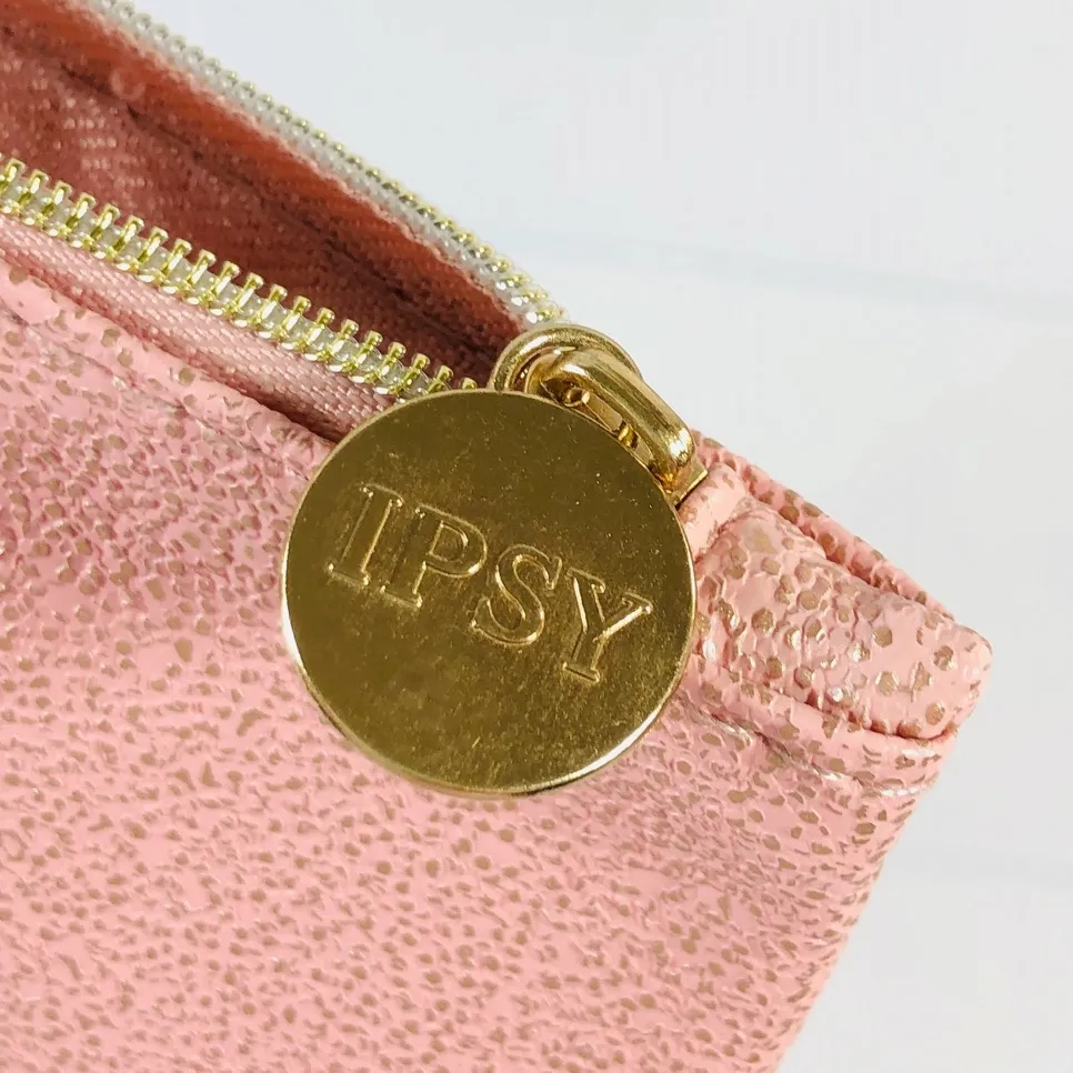 IPSY ‘Time To Shine’ Dusty Rose Sparkled Glam Cosmetic Bag - Image 6