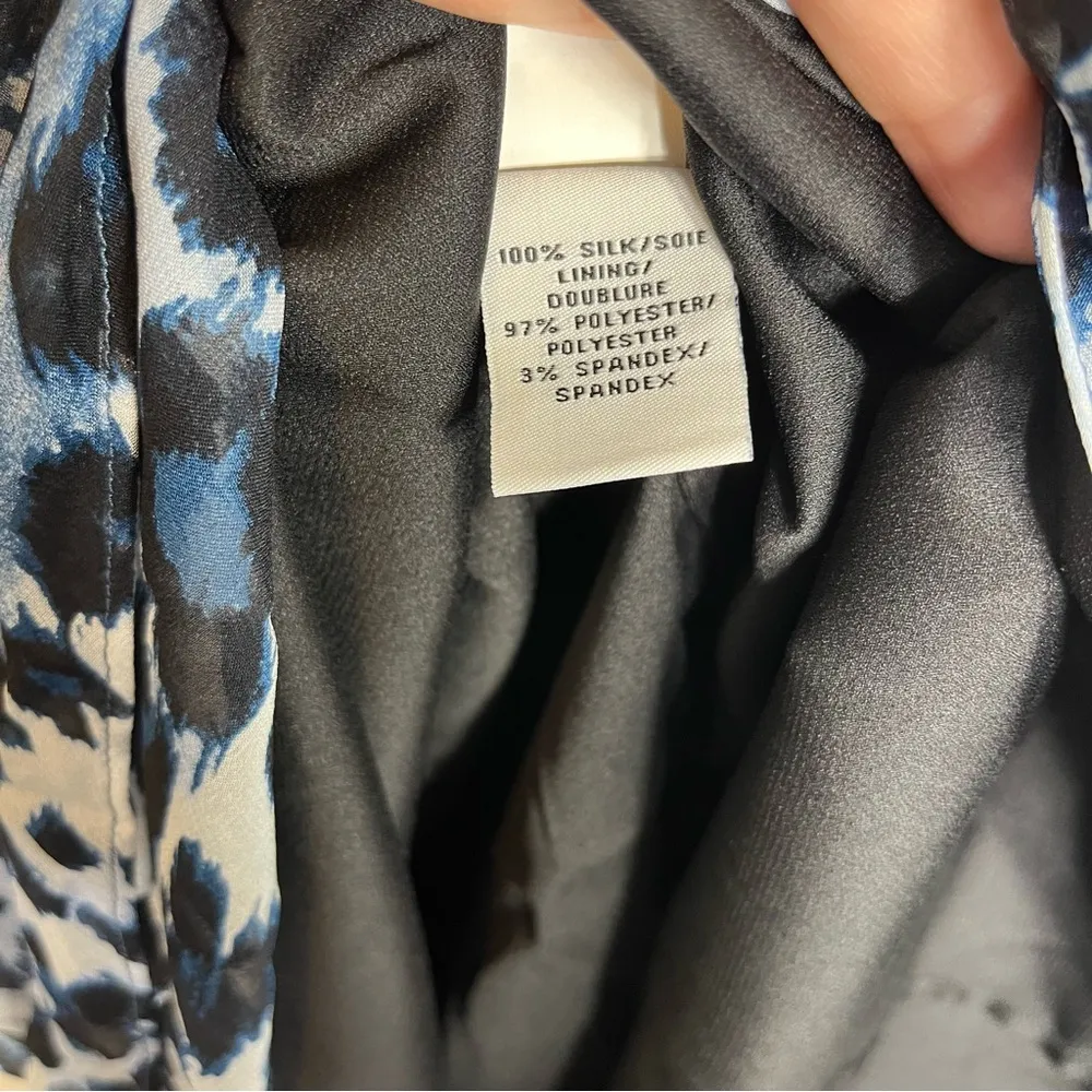 Diane Von Furstenberg Fleurette Blue Leopard Print Mini Dress Silk Size 4 - Image 6