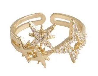 CZ/Star Clusters Ring Gold - Image 6